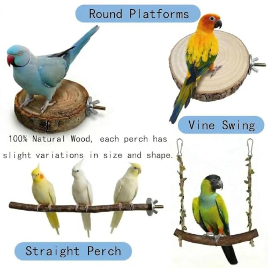 8PCS natural wood bird perches - Health & Wellness Photos recension och pris